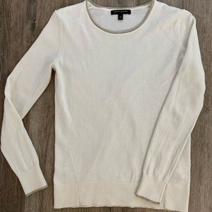 Banana Republic Beige Sweater with Gold Finish XS